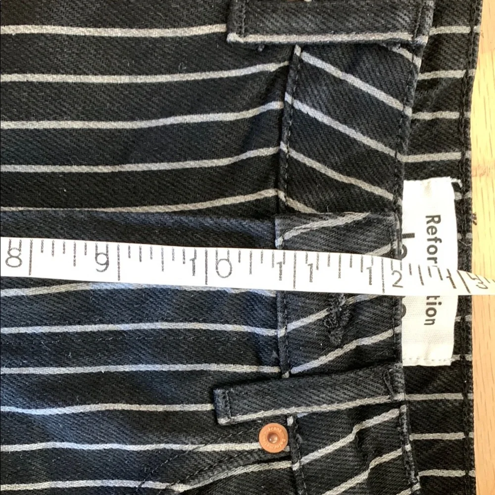 Reformation Georgia Pinstripe High Rise Flare Jeans Size 25 - Picture 6 of 13